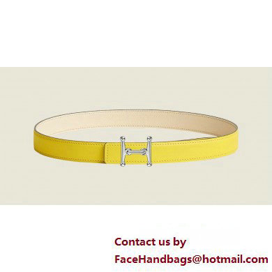 Hermes Mors H belt buckle & Reversible leather strap 24 mm 07 2023
